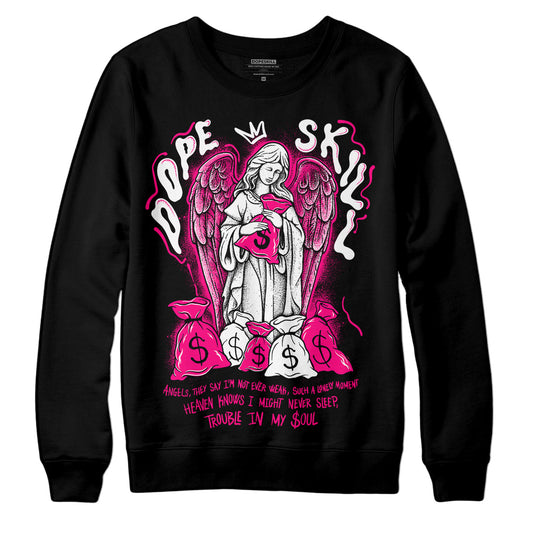 Jordan 1 Low GS “Fierce Pink” DopeSkill Sweatshirt Angels Graphic Steetwear  - Black 