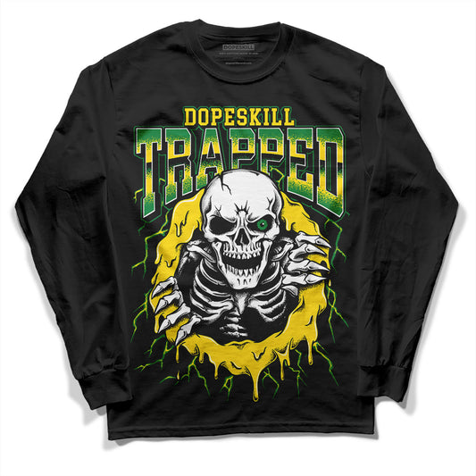 Dunk Low Reverse Brazil DopeSkill Long Sleeve T-Shirt Trapped Halloween Graphic Streetwear - Black