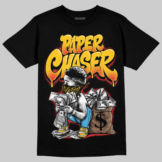 Yellow Sneakers DopeSkill T-Shirt Paper Chaser Boy Graphic Streetwear - Black