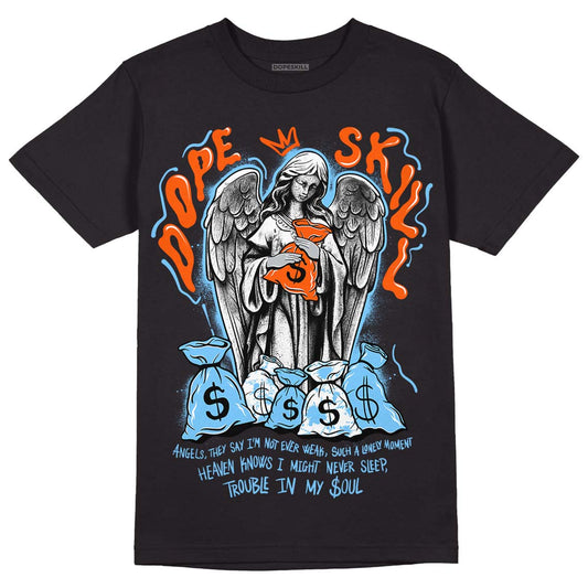 Dunk Low Futura University Blue DopeSkill T-Shirt Angels Graphic Streetwear - Black