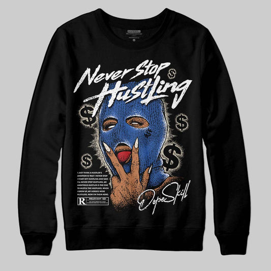 Jordan 1 Low Travis Scott x Fragment DopeSkill Sweatshirt Never Stop Hustling Graphic Streetwear - Black