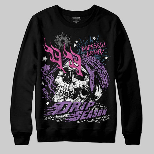 PURPLE Sneakers DopeSkill Sweatshirt Drip Season Graphic Streetwear - Black