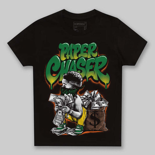 Green Sneakers DopeSkill Toddler Kids T-shirt Paper Chaser Boy Graphic Streetwear - Black