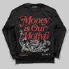 Jordan 8 Retro Bugs Bunny (2025) DopeSkill Long Sleeve T-Shirt Money Is Our Motive Typo Graphic Streetwear - Black