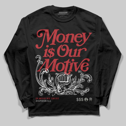 Jordan 8 Retro Bugs Bunny (2025) DopeSkill Long Sleeve T-Shirt Money Is Our Motive Typo Graphic Streetwear - Black