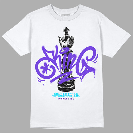 Jordan 6 "Aqua" DopeSkill T-Shirt King Chess Graphic Streetwear - White 