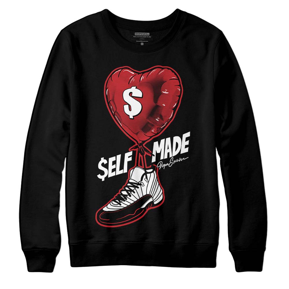 Jordan 12 “Red Taxi” DopeSkill Sweatshirt Self Made Graphic Streetwear - Black