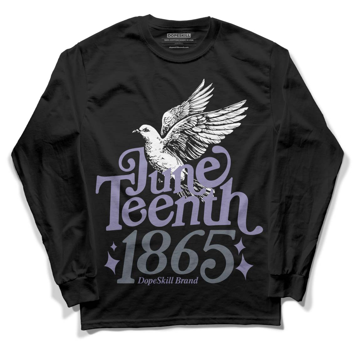 Jordan 5 Retro Low Indigo Haze DopeSkill Long Sleeve T-Shirt Juneteenth 1865 Graphic Streetwear - Black