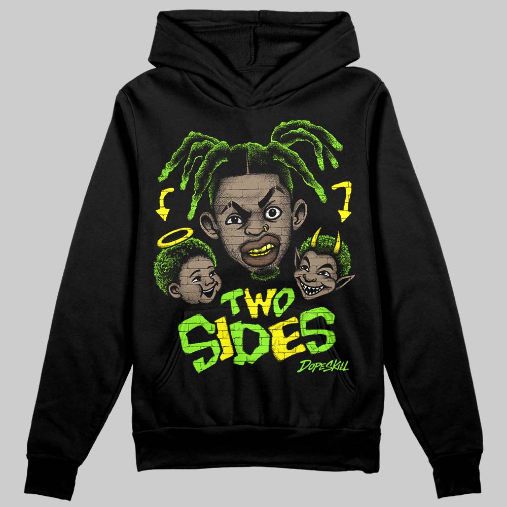 Neon Green Sneakers DopeSkill Hoodie Two Sides Graphic Streetwear - black