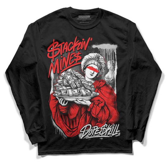 Jordan Spizike Low Bred DopeSkill Long Sleeve T-Shirt Stackin Mines Graphic Streetwear - Black