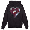 Jordan 5 Retro Burgundy (2023) DopeSkill Hoodie Sweatshirt Heart Jordan 5 Graphic Streetwear - Black