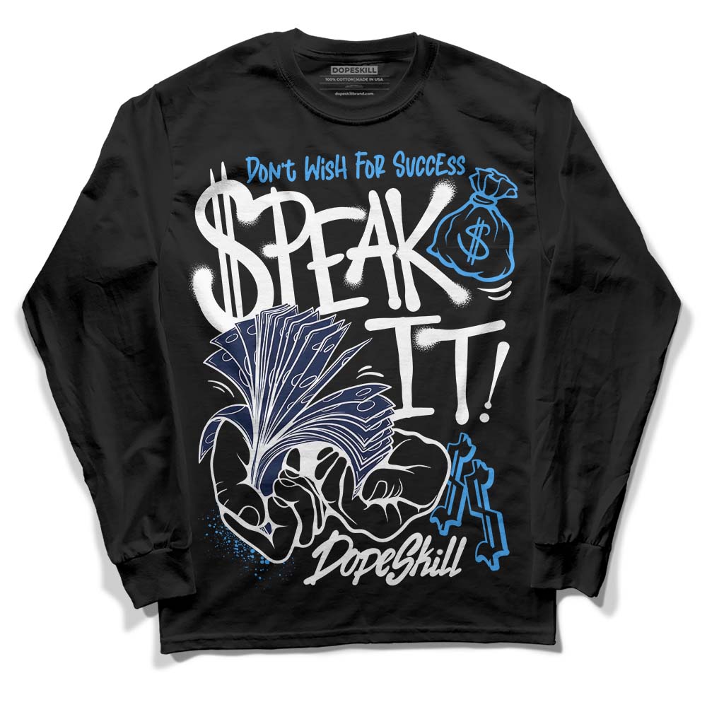 Jordan Spiz’ike Low “White/Obsidian” DopeSkill Long Sleeve T-Shirt Speak It Graphic Streetwear - Black