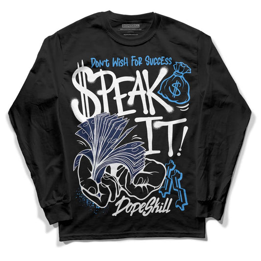 Jordan Spiz’ike Low “White/Obsidian” DopeSkill Long Sleeve T-Shirt Speak It Graphic Streetwear - Black