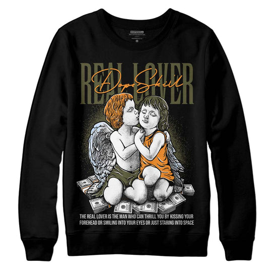 Jordan 5 "Olive" DopeSkill Sweatshirt Real Lover Graphic Streetwear - Black