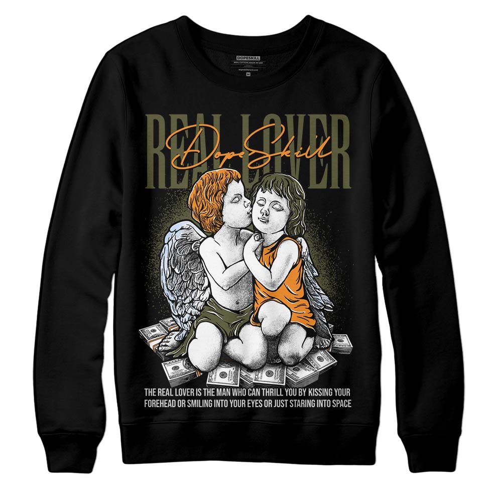 Jordan 5 "Olive" DopeSkill Sweatshirt Real Lover Graphic Streetwear - Black