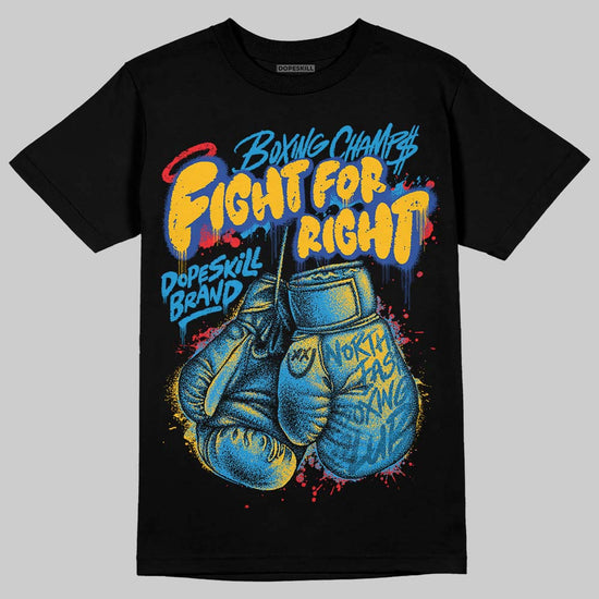 Royal Blue Sneakers DopeSkill T-Shirt Fight For Right Graphic Streetwear - Black