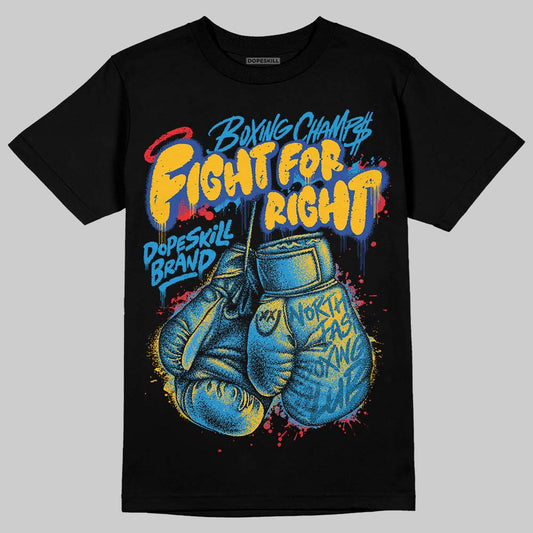 Royal Blue Sneakers DopeSkill T-Shirt Fight For Right Graphic Streetwear - Black