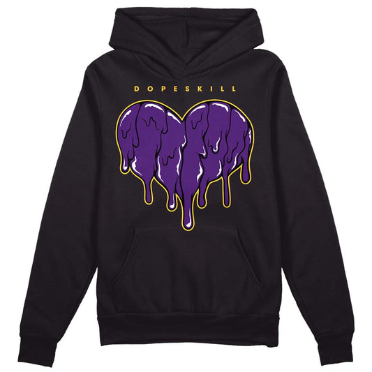 Jordan 12 "Field Purple" DopeSkill Hoodie Sweatshirt Slime Drip Heart Graphic Streetwear - Black