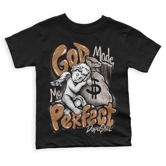 Jordan 3 Retro Palomino DopeSkill Toddler Kids T-shirt God Made Me Perfect Graphic Streetwear - Black