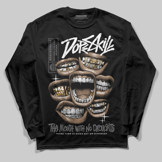 Jordan 9 Retro 'Flint Grey' 2026 DopeSkill Long Sleeve T-Shirt The Mouth With No Droughts Graphic Streetwear - Black