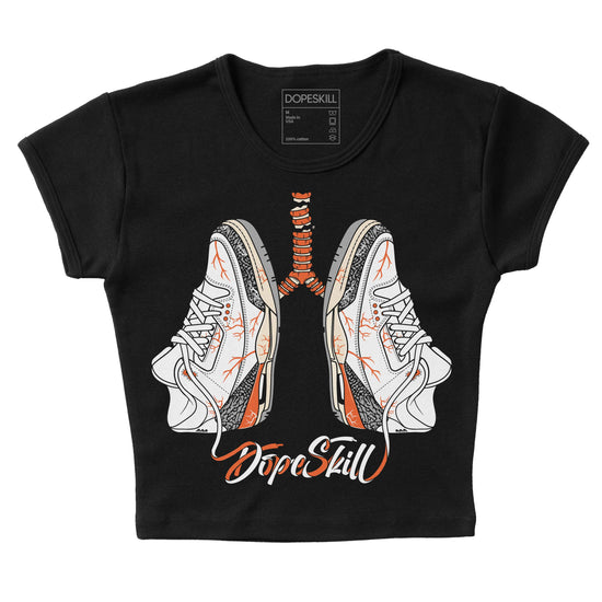 Jordan 3 Georgia Peach DopeSkill Women's Crop Top Breathe Graphic Streetwear - Black