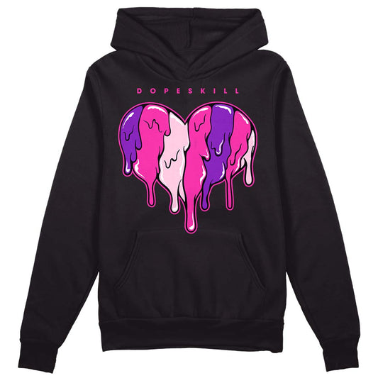 Pink Sneakers DopeSkill Hoodie Sweatshirt Slime Drip Heart Graphic Streetwear - Black