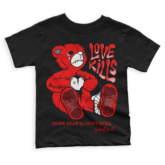 Jordan 12 “Cherry” DopeSkill Toddler Kids T-shirt Love Kills Graphic Streetwear - Black 