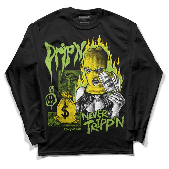 Dunk Low 'Chlorophyll' DopeSkill Long Sleeve T-Shirt Drip'n Never Tripp'n Graphic Streetwear - Black