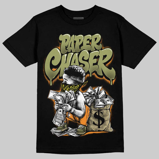 Olive Sneakers DopeSkill T-Shirt Paper Chaser Boy Graphic Streetwear - Black