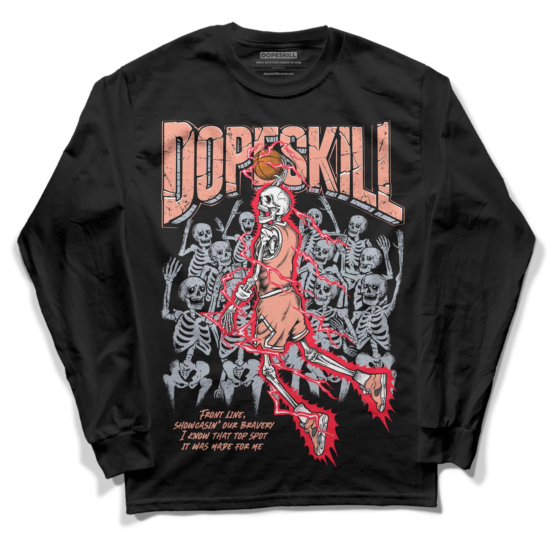 DJ Khaled x Jordan 5 Retro ‘Crimson Bliss’ DopeSkill Long Sleeve T-Shirt Thunder Dunk Graphic Streetwear - Black