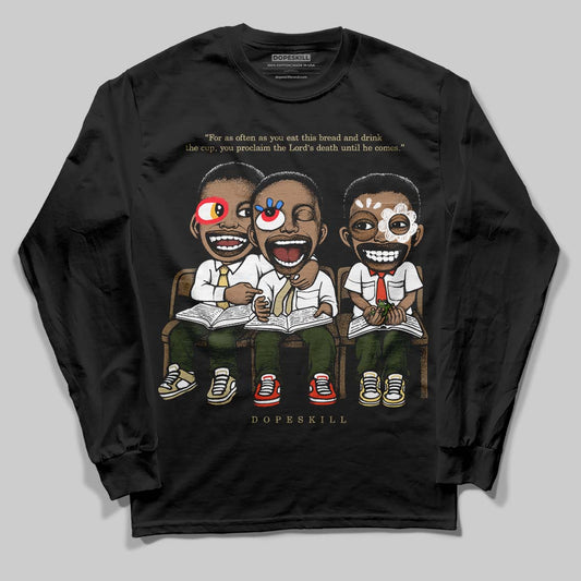 Olive Sneakers DopeSkill Long Sleeve T-Shirt First Sunday Graphic Streetwear - Black
