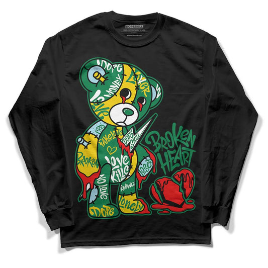 Jordan 5 “Lucky Green” DopeSkill Long Sleeve T-Shirt Broken Heart Streetwear - Black
