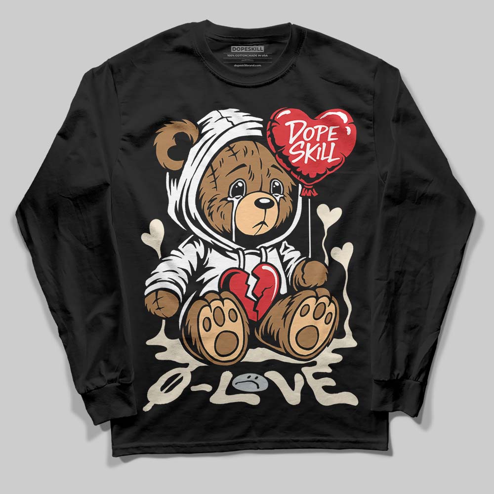 Jordan 5 Retro Reverse Metallic DopeSkill Long Sleeve T-Shirt Broken Bear Graphic Streetwear - Black