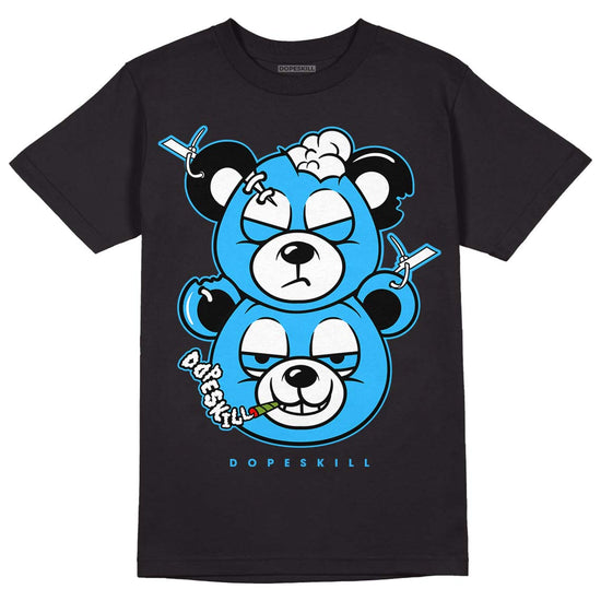 Jordan 1 High Retro OG “University Blue” DopeSkill T-Shirt New Double Bear Graphic Streetwear - Black