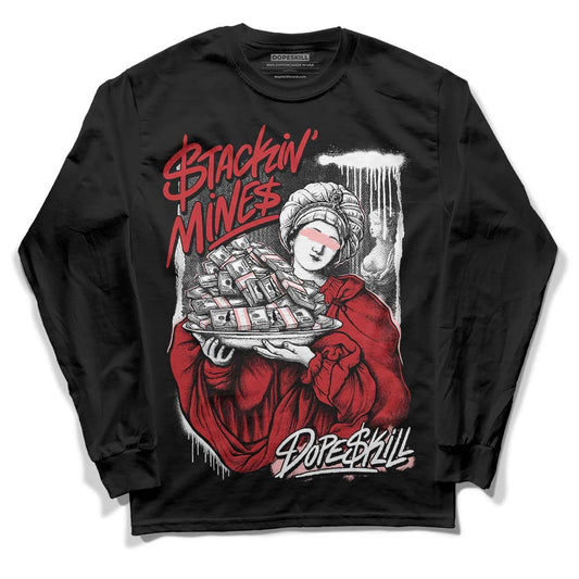 Jordan 12 “Red Taxi” DopeSkill Long Sleeve T-Shirt Stackin Mines Graphic Streetwear - Black