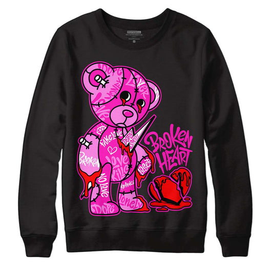 Dunk Low GS “Active Fuchsia” DopeSkill Sweatshirt Broken Heart Graphic Streetwear - Black