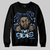 University Blue Sneakers DopeSkill Sweatshirt Two Sides Graphic Streetwear - Black