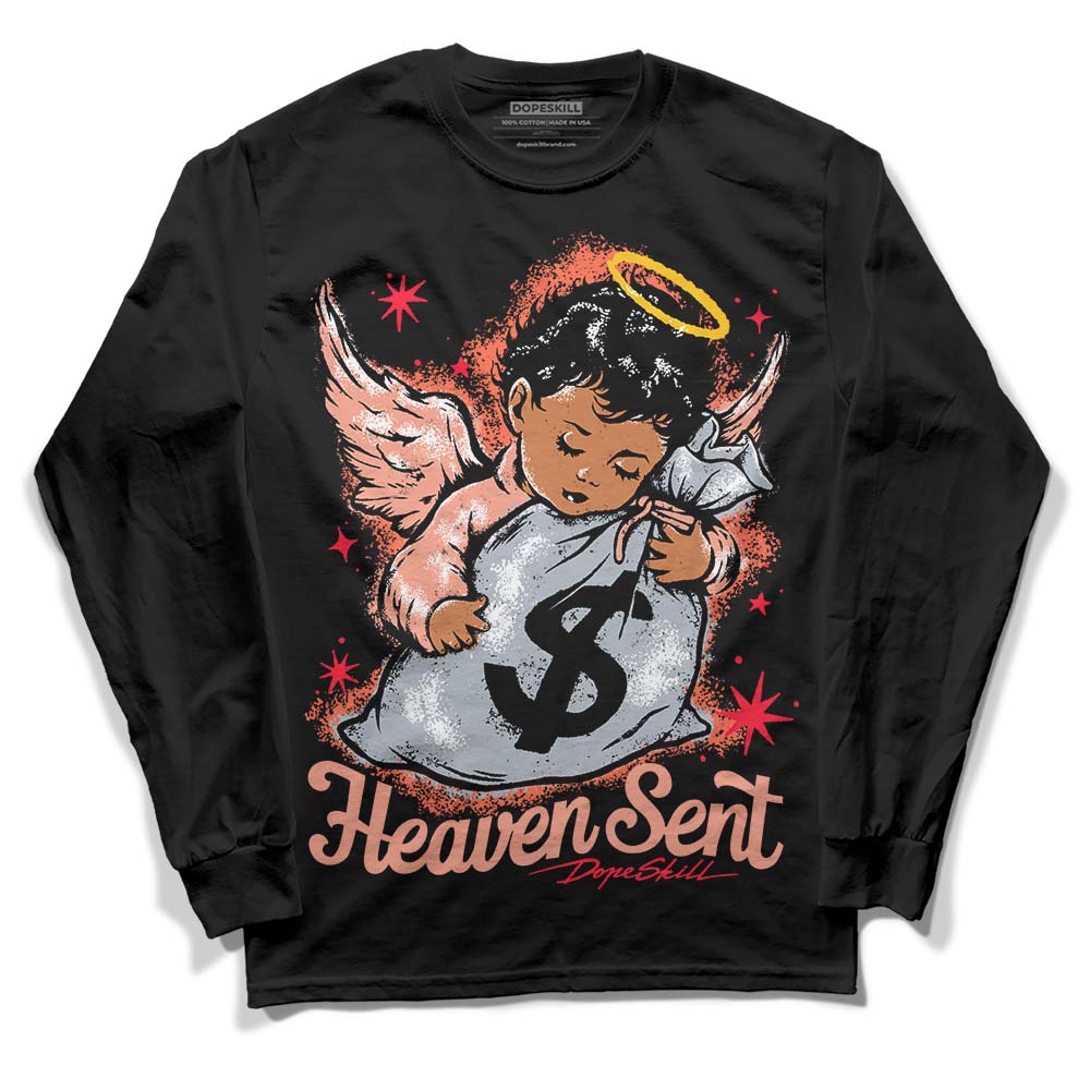 DJ Khaled x Jordan 5 Retro ‘Crimson Bliss’ DopeSkill Long Sleeve T-Shirt Heaven Sent Graphic Streetwear - Black