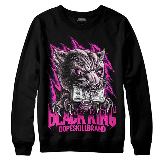 Pink Sneakers DopeSkill Sweatshirt Black King Graphic Streetwear - Black