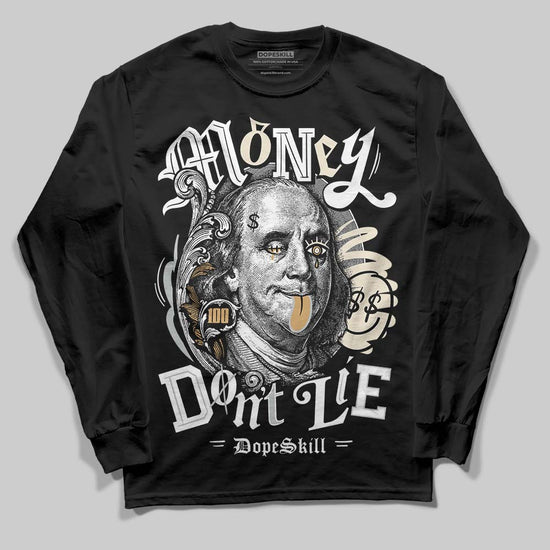 Jordan 5 Retro Reverse Metallic DopeSkill Long Sleeve T-Shirt Money Don't Lie Graphic Streetwear - Black