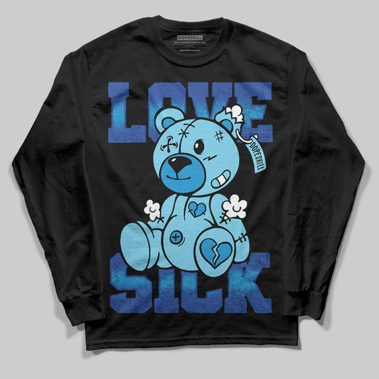 Royal Blue Sneakers DopeSkill Long Sleeve T-Shirt Love Sick Graphic Streetwear - Black