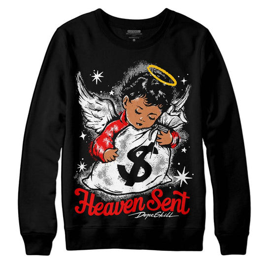 Jordan 1 High OG “Black/White” DopeSkill Sweatshirt Heaven Sent Graphic Streetwear - Black