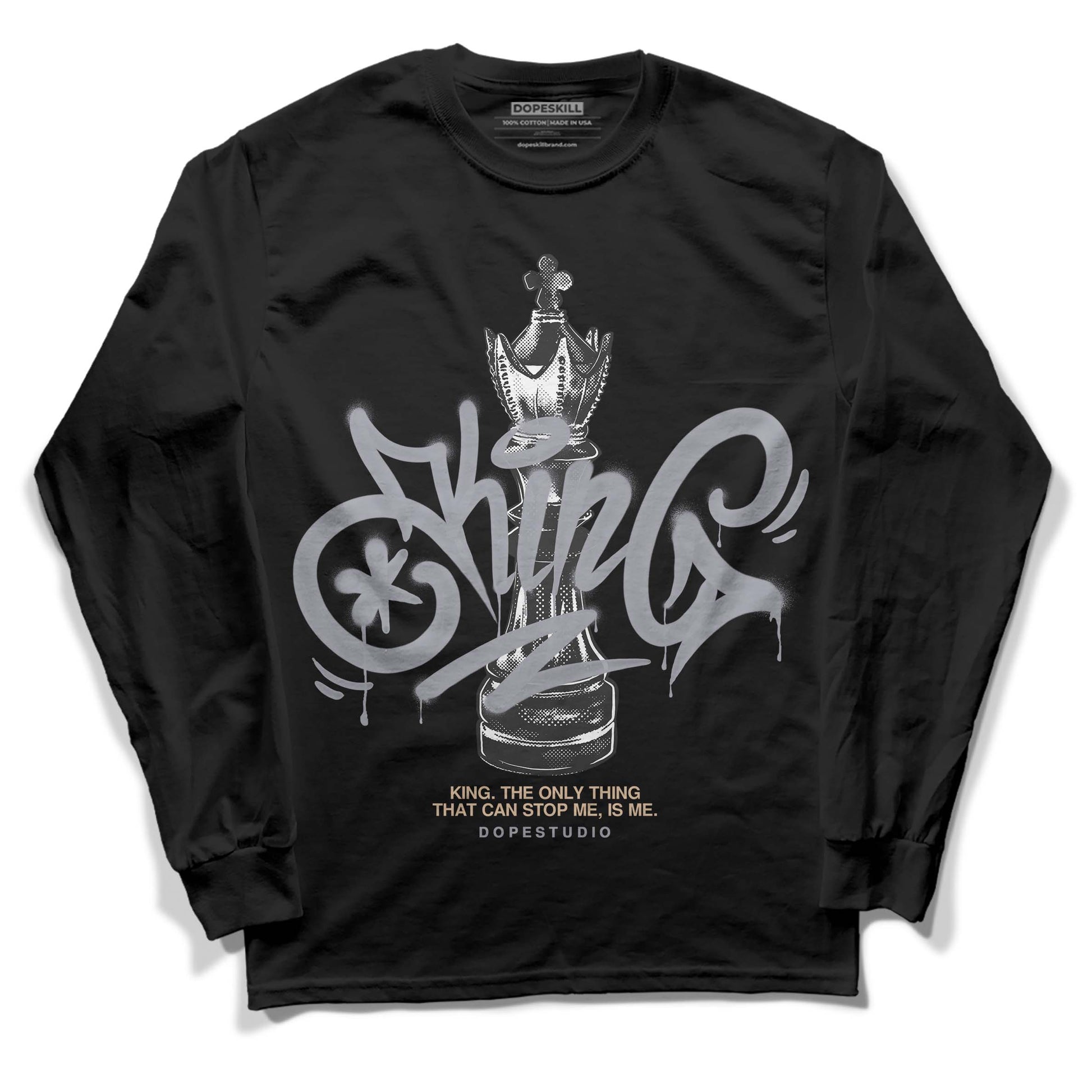 Jordan 4 Retro Frozen Moments DopeSkill Long Sleeve T-Shirt King Chess Graphic Streetwear - Black 