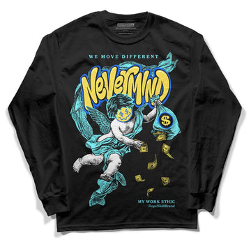 Jordan 5 Aqua DopeSkill Long Sleeve T-Shirt Nevermind Graphic Streetwear - Black