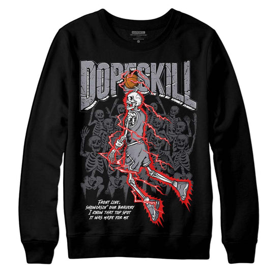 Jordan 14 Retro 'Stealth' DopeSkill Sweatshirt Thunder Dunk Graphic Streetwear - Black