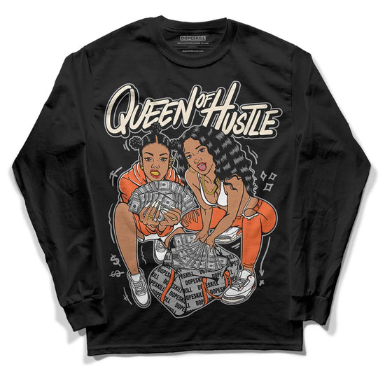 Jordan 3 Georgia Peach DopeSkill Long Sleeve T-Shirt Queen Of Hustle Graphic Streetwear - Black