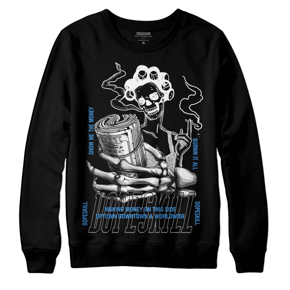 Jordan Spiz’ike Low “White/Obsidian” DopeSkill Sweatshirt Show Me The Money Graphic Streetwear - Black