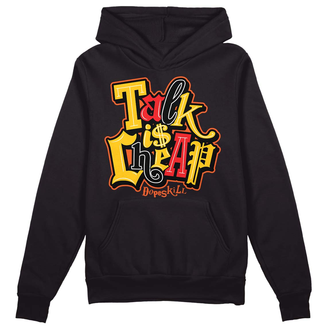 Yellow Sneakers DopeSkill Hoodie Sweatshirt Talk Is Chip Graphic Streetwear - Black