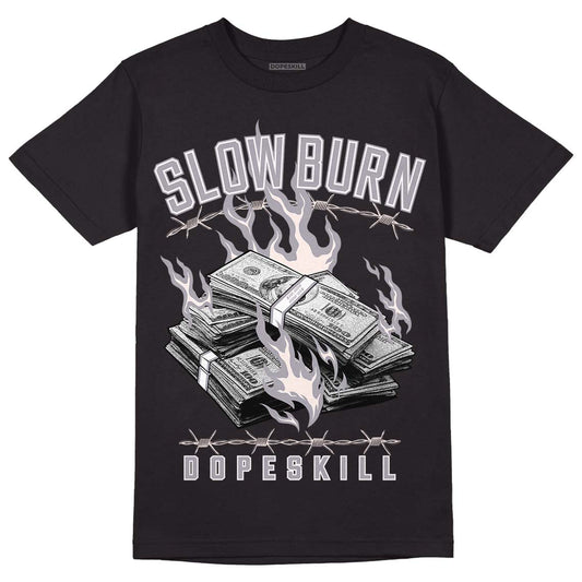 Jordan 2 Cement Grey DopeSkill T-Shirt Slow Burn Graphic Streetwear - Black