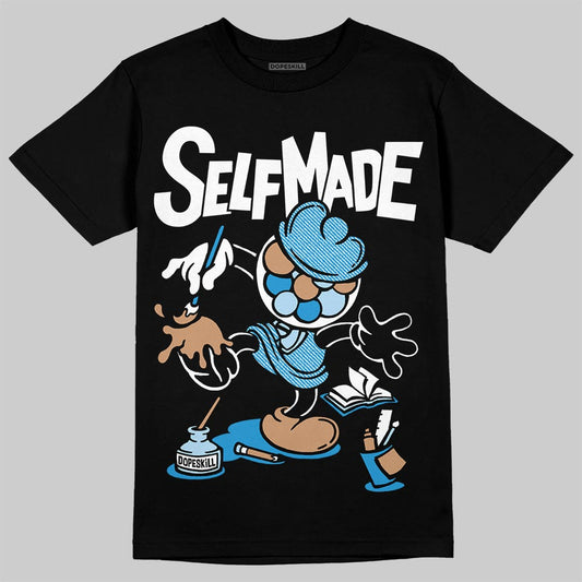 Jordan 4 Denim “Worn Blue” DopeSkill T-Shirt Self Made Graphic Streetwear - Black